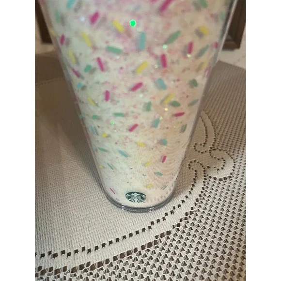 Starbucks Summer 2025 Glitter Dome W/Birthday Candle Straw‎ Topper 16 Oz Tumbler
